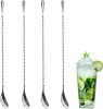 4Pcs 12 inch Drink Mixer Metal Spoons Cocktail Spoon Long Handle Bar Spoon Stainless Steel Bar Spoons Long Spoons for Stirring Spoons Set