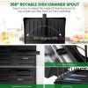 2 Tier Dish Rack for Kitchen Counter,Dish Drying Rack with 360°Drainage,Dish Drainboard Set with Cutlery Holder and 4 Cup Holder,Dish drainers Over Si